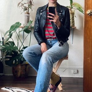 Schott perfecto cropped leather motorcycle jacket